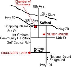 Location map: Graham County Chamber of Commerce.